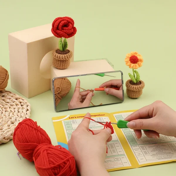 6pcs Crochet Potted Flower Kit