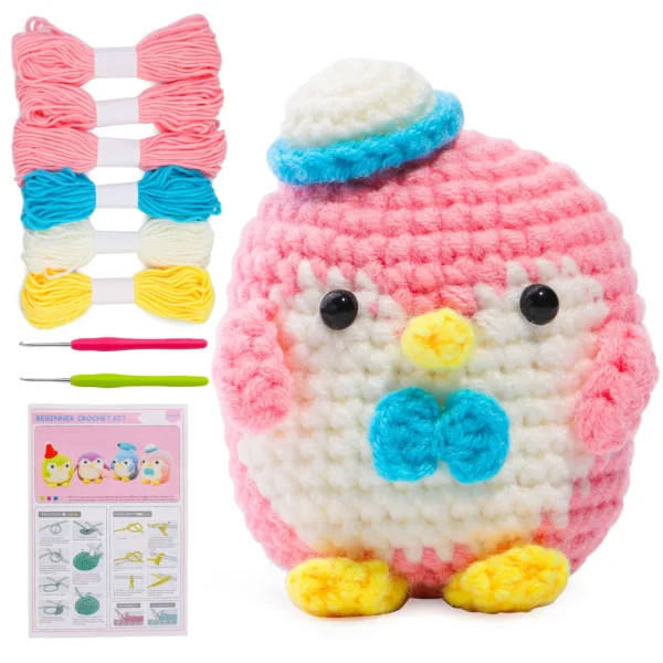 S4f5f110080404bd3ac632a9368c60794E.webp Adorable Penguin Crochet Starter Kit