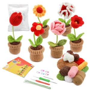 Sd555881816424660ade9100bcd864853p.webp 6pcs Crochet Potted Flower Kit