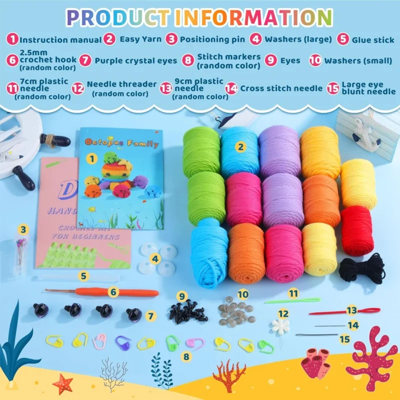 Underwater Creature Crochet Kit for Adults - Image 3