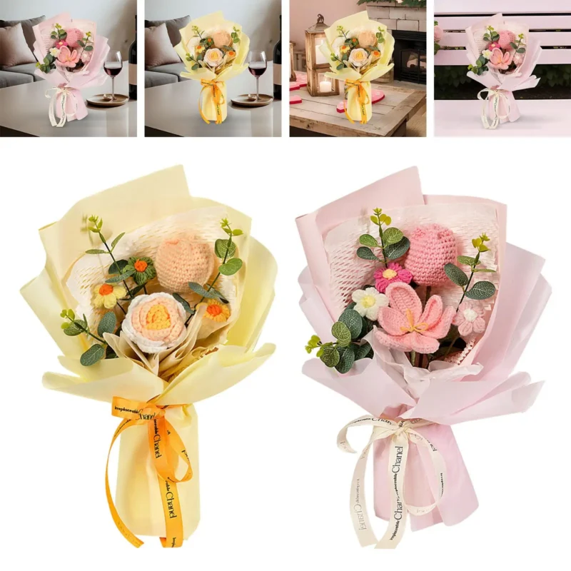 Handmade Crochet Tulip Flower Bouquet - Image 2