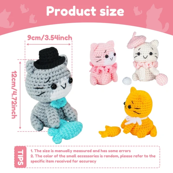 S1cb774adb8ae44e2a31bf39a53f7c53dn.webp Adorable Cat Crochet Kit for Beginners