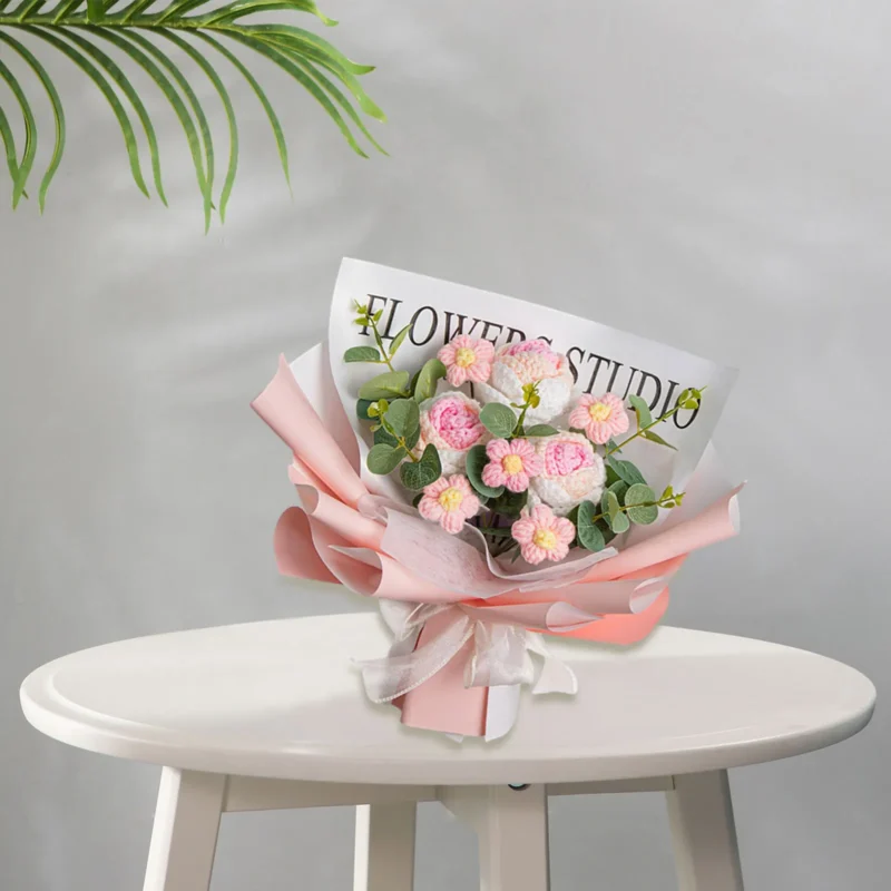 Handmade Crochet Tulip Flower Bouquet - Image 3