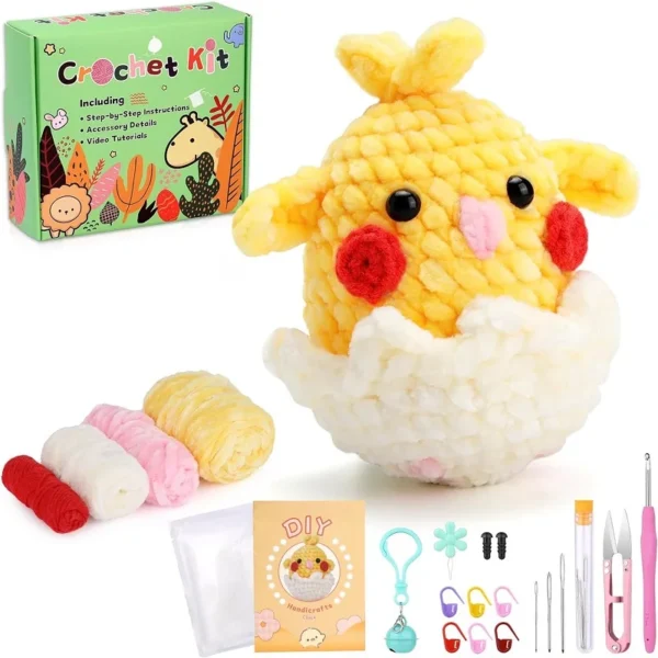 S33a54dab053d4153bea47c303f557219A.webp Adorable Animal Keychain Crochet Kit