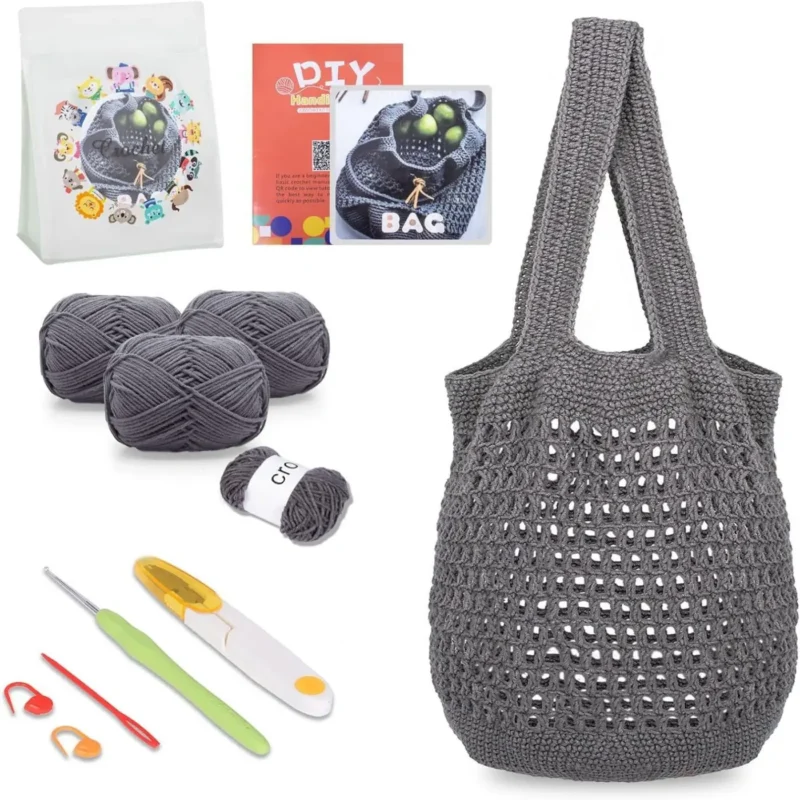 Sunflower Checkerboard Tote Crochet Kit - Image 4