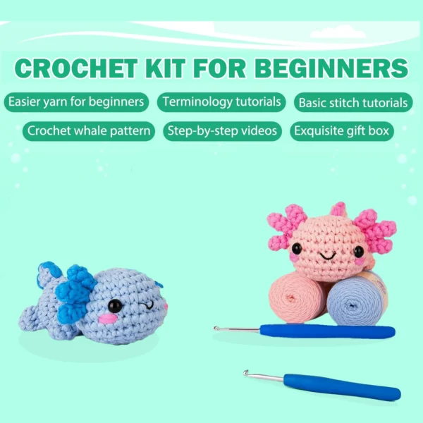 Complete Axolotl Beginner Crochet Kit