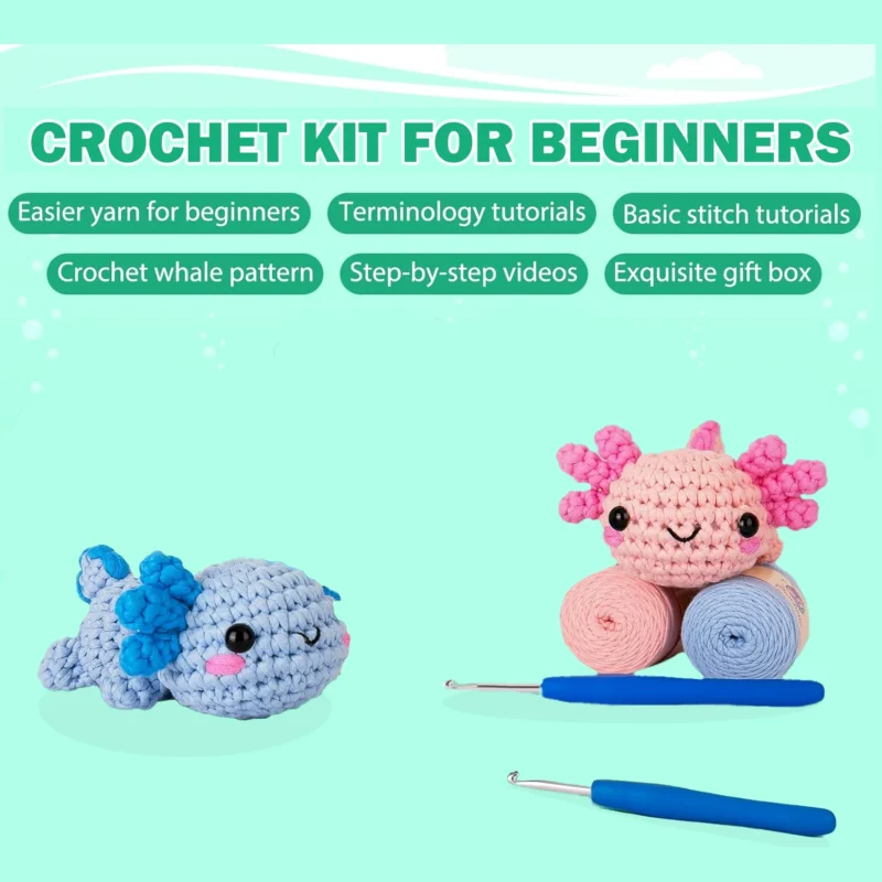 Complete Axolotl Beginner Crochet Kit - Image 4