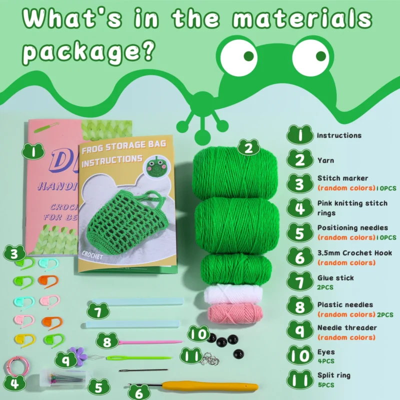 Frog Crochet Kit for Beginners - Image 2