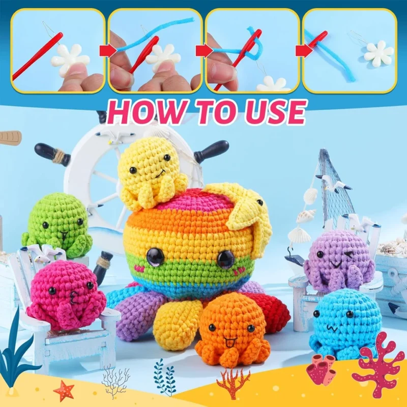 Underwater Creature Crochet Kit for Adults - Image 6