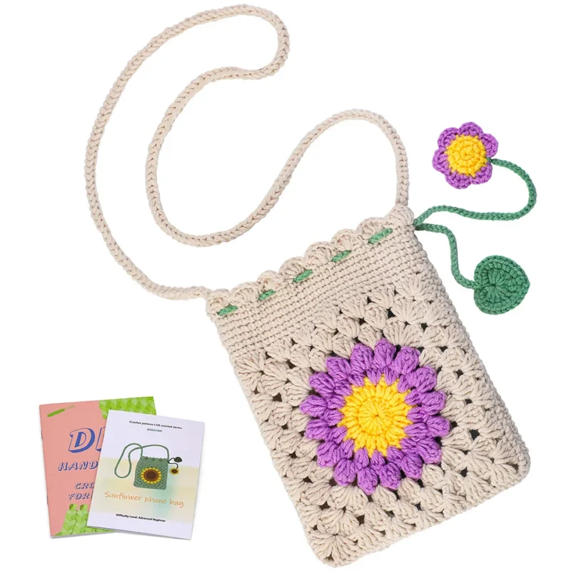 Sunflower Crochet Phone Bag Kit - Image 12