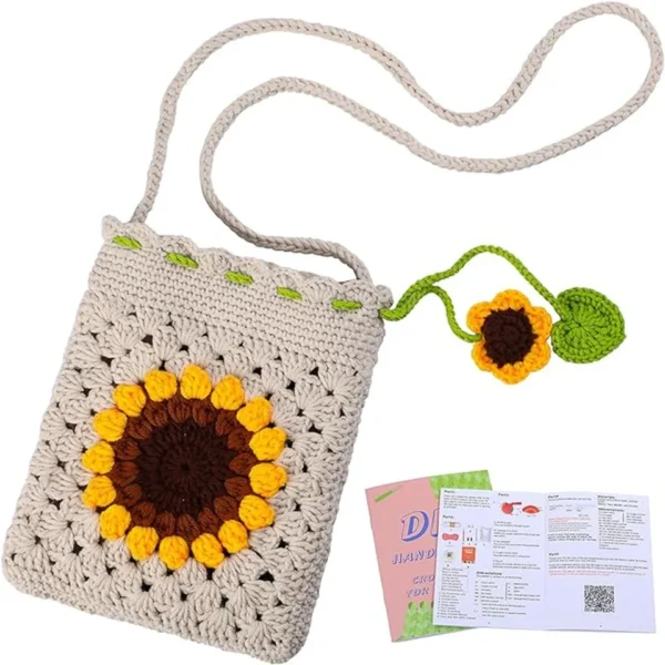 Sunflower Crochet Phone Bag Kit