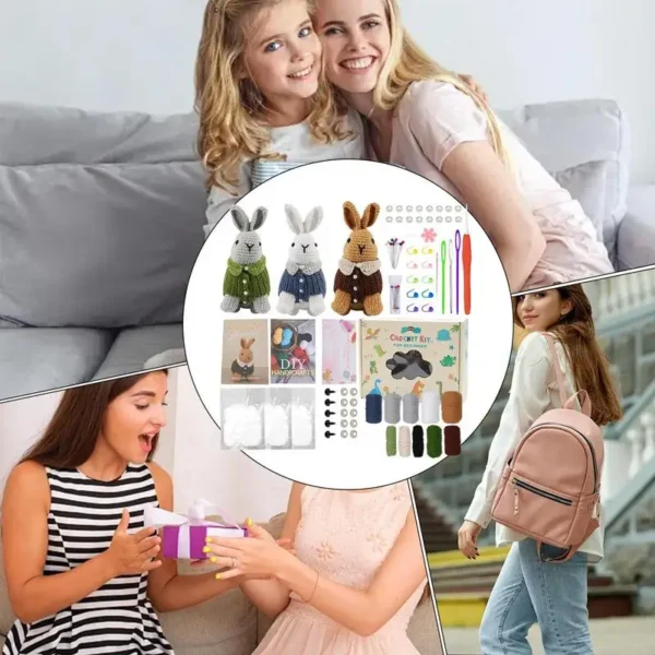 Plush rabbit crochet kit