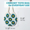 S76064166d7eb488cab56931a0aabde9df.webp Sunflower Checkerboard Tote Crochet Kit