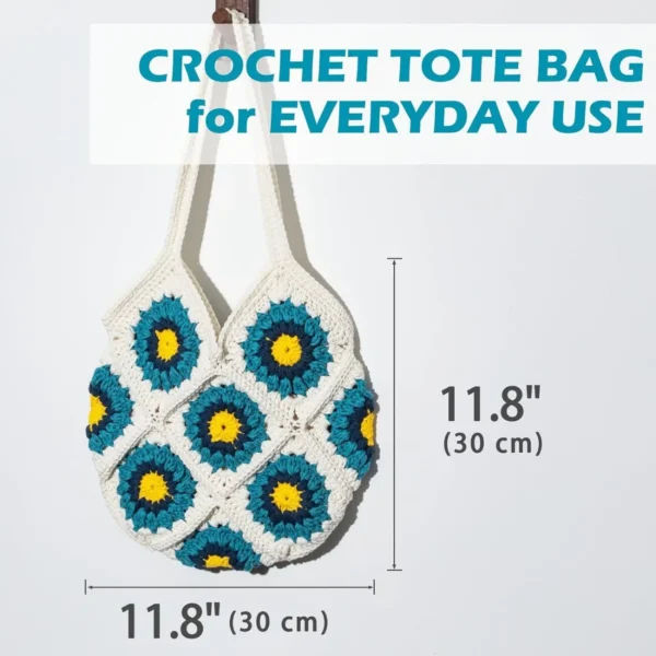 S76064166d7eb488cab56931a0aabde9df.webp Sunflower Checkerboard Tote Crochet Kit