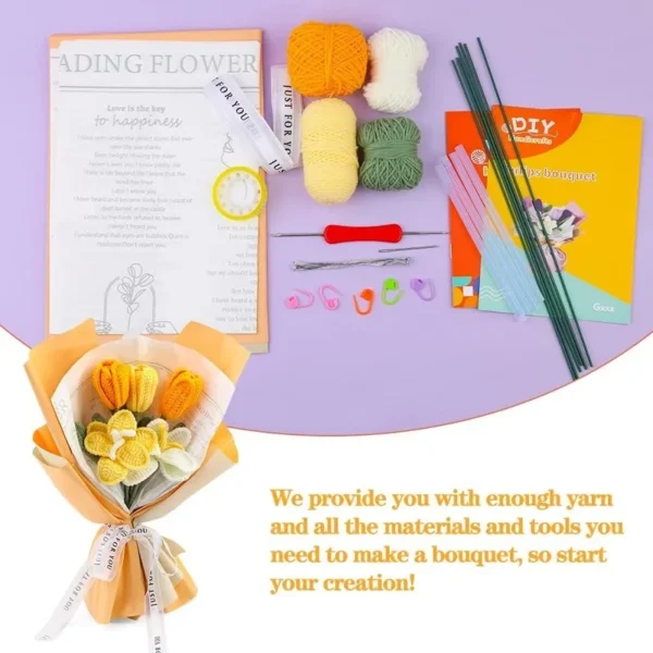 Beginner-Friendly Tulip Crochet Bouquet Kit