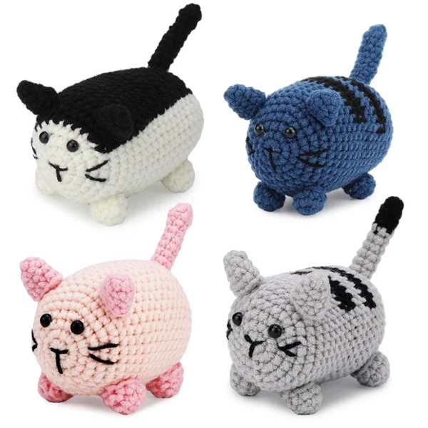 Beginner-Friendly Crochet Cat Kit with Video Tutorials