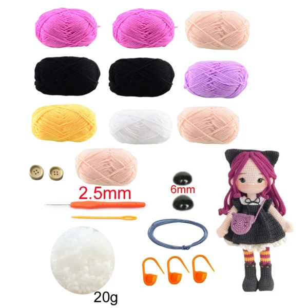 S8a706aa4dba74f13975fed23172b700fk.webp Crochet Kit Gril DIY Doll Crocheting kits