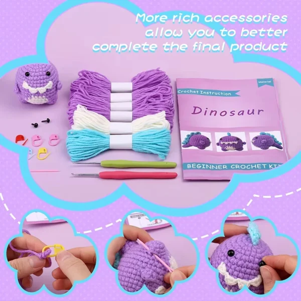 Beginner-Friendly Dinosaur Crochet Kit