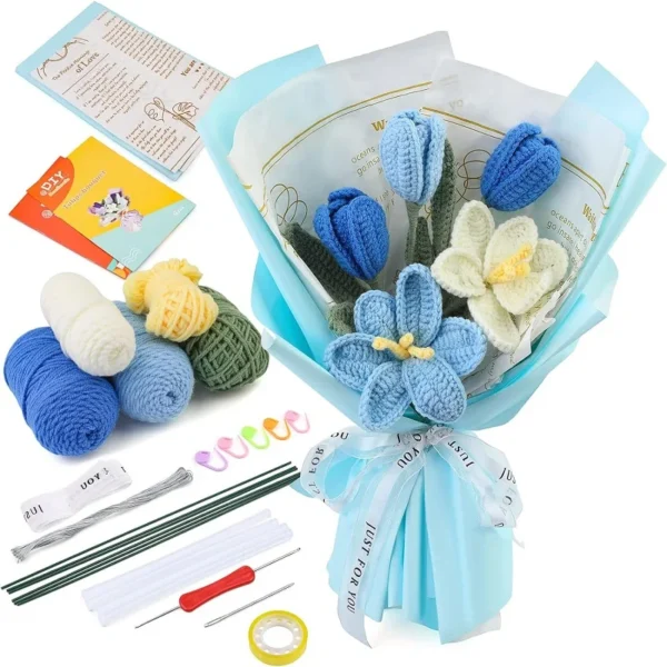 Beginner-Friendly Tulip Crochet Bouquet Kit