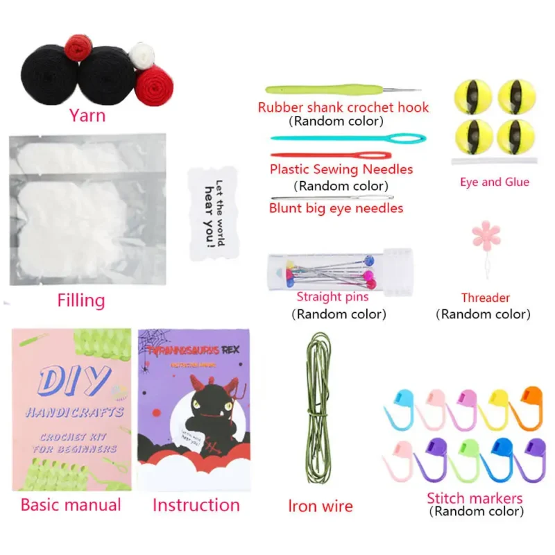 Black Dragon Crochet Kit Animal For Beginners - Image 4