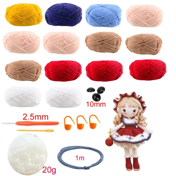 Sae247c89ebb44d81a8d1a4fa74791fbat.webp Crochet Kit Gril DIY Doll Crocheting kits
