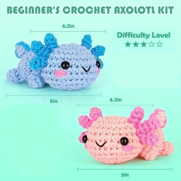 Complete Axolotl Beginner Crochet Kit