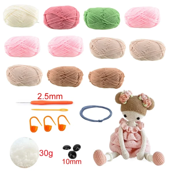 Se1e028eed3304bbf85f0815c5edc9cc7V.webp Crochet Kit Gril DIY Doll Crocheting kits