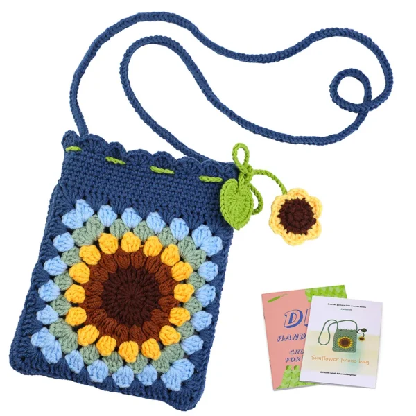Sunflower Crochet Phone Bag Kit