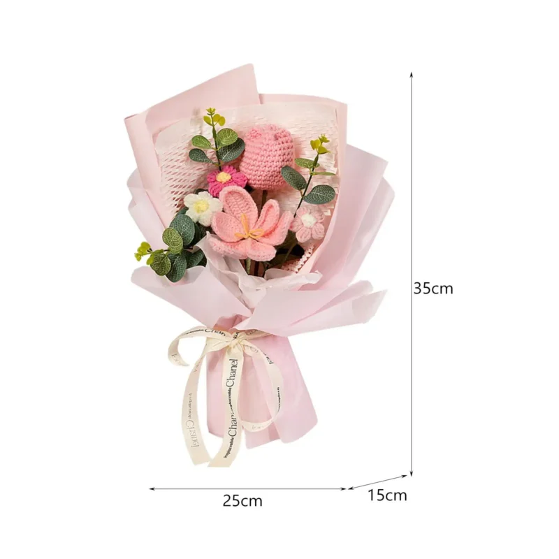 Handmade Crochet Tulip Flower Bouquet - Image 6