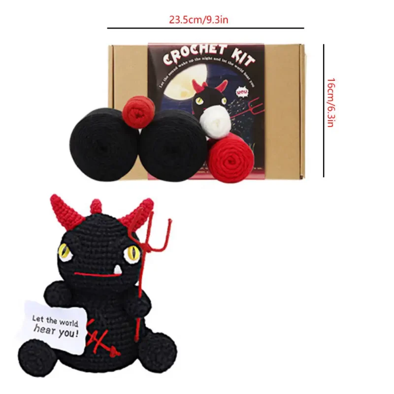 Black Dragon Crochet Kit Animal For Beginners - Image 3