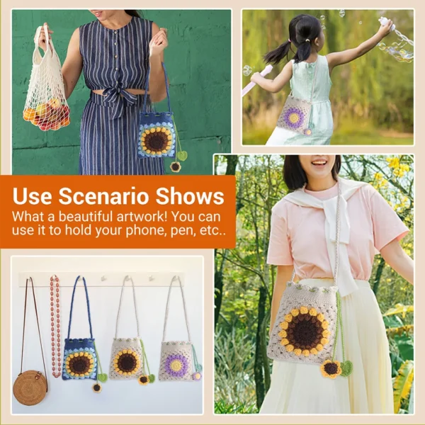 Sunflower Crochet Phone Bag Kit