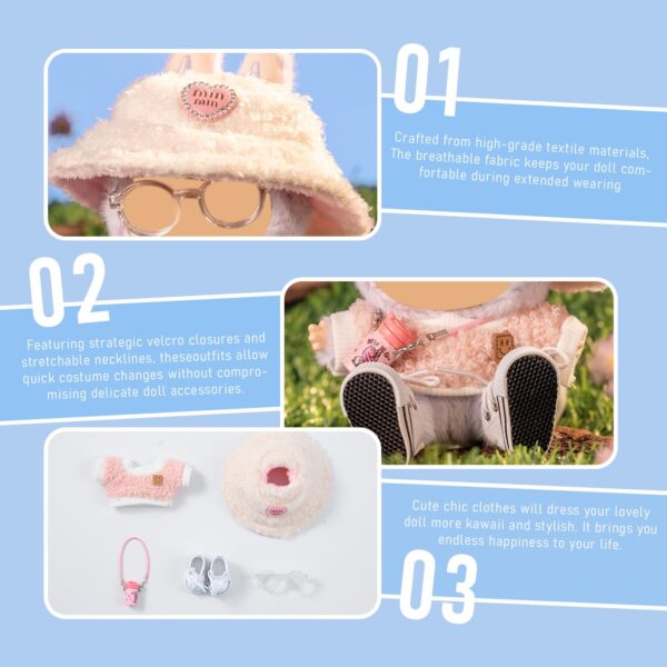 Style a-08 Doll Clothes for labubu 17cm 5-Piece