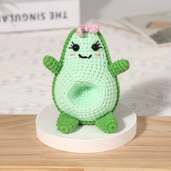 Two Avocado Yarn Dolls as Home and Desk Decor Display