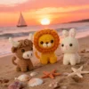 3 pack animal craft kit 3-Pack Cow Lion Rabbit Crochet Kit Complete Beginner DIY Set