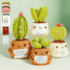 Step-by-step photo tutorial for shaping crochet cactus body