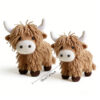 DIY amigurumi Handmade Fluffy Highland Cow Plush from Crochet Kit