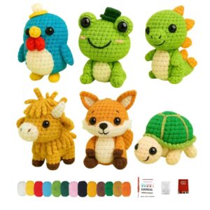 DIY animal collection craft set 6 Pack Whimsical Animal Crochet Kit - DIY Handmade Cute Critters Set