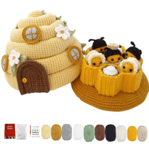DIY bee craft Bee & Beehive Crochet Kit - DIY 3D Beehive Set