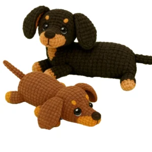 DIY craft for adults 2-Pack Dachshund Crochet Kit - DIY Pair of Sausage Dogs