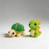 DIY plush set Handmade Turtle & Dinosaur Plushies – Complete Crochet Kit