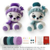 2 Pack Scarf Bear Crochet Kit - DIY Handmade Teddy Bears with Cozy Scarves