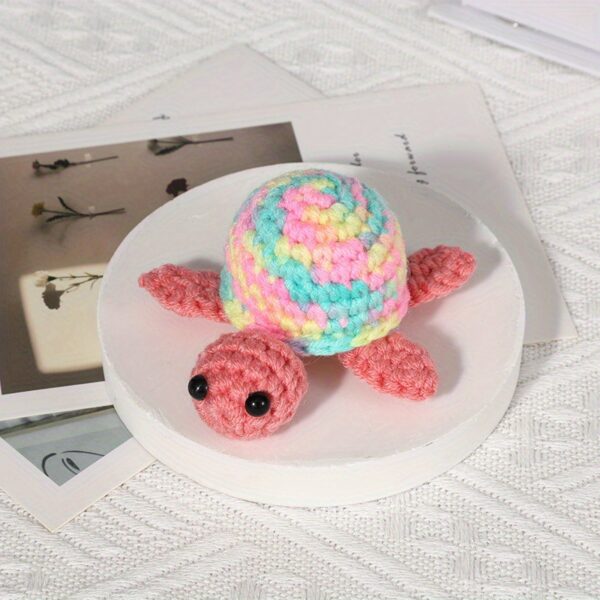 Handmade Fuzzy Turtles – 3PCS Crochet Kit with All Yarn, Hook & Supplies