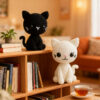 Finished Black Cat Yarn Doll from 2-Pack Crochet Kit