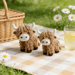 Fluffy Highland Cow Crochet Kit with 100% Wool Yarn