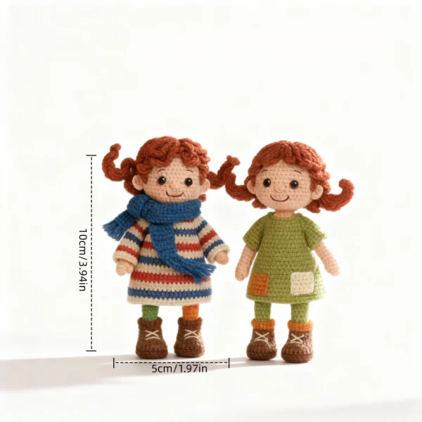 Handmade Tiny Red Hair Dolls for Gifts and Decor