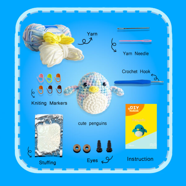 Cute crochet penguin plush as a winter themed handmade gift