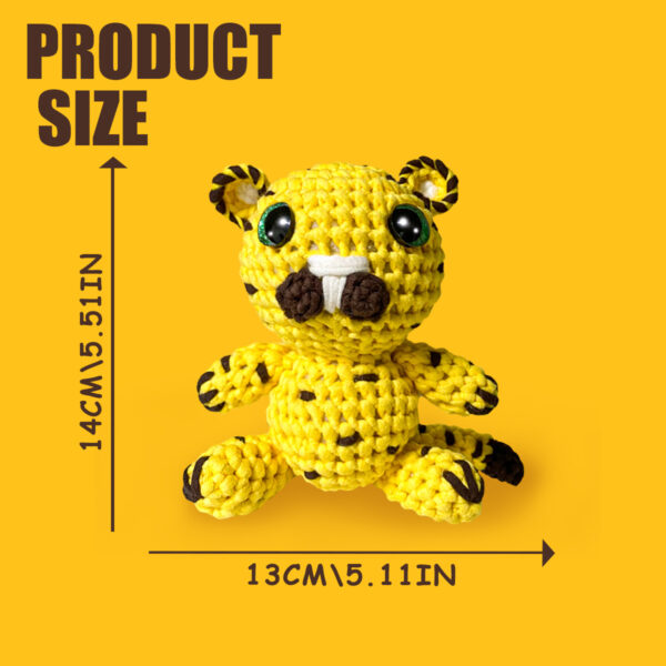 Step-by-step photo tutorial for shaping leopard crochet plush spots