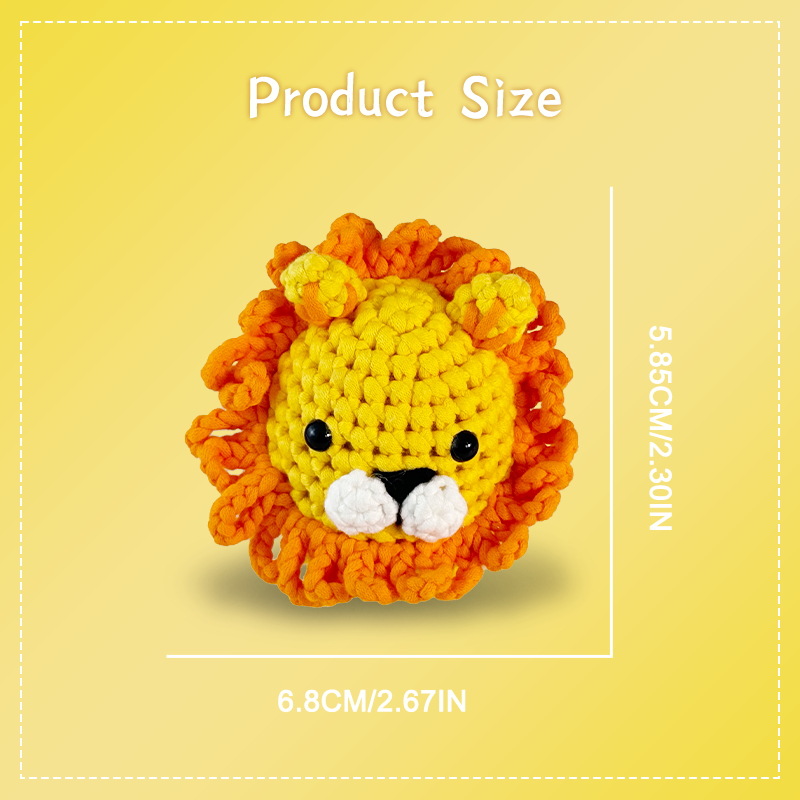 Step-by-step photo tutorial for shaping lion crochet plush mane