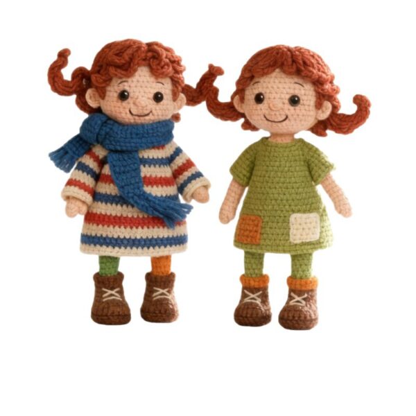 beginner crochet kit 2 Pack Mini Red Hair Doll Crochet Kit