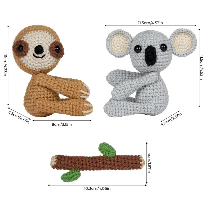Step-by-step photo tutorial for shaping the sloth’s signature curved crochet claws